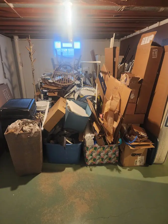 Roll-off dumpster container at job site for 4 Yard Dumpster Rental in Buies Creek